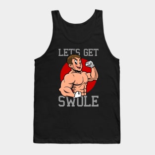 Let's Get Swole Funny Gym Workout Training Fitness Swole Cartoon Tank Top